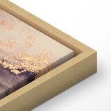  Slika - Watercolour abstraction - powder pink marble with gold accents 120x80 U prirodnom drvenom okviru | shoptok.hr