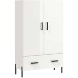 vidaXL Visoka omara visok sijaj bela 69,5x31x115 cm inženirski les | Shoptok.si