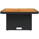  Vrtni stol crni 80 x 80 x 71 cm od poliratana i bagremovog drva | shoptok.hr