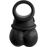 King Cock Elite Crown Jewels - njišući testis, vibrirajući prsten za penis (crni) | shoptok.hr