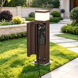 Brilagi Spoljašnja lampa sa 2 SCHUKO utičnice PILLAR 1xG9/11W/230V IP44 braon | Eponuda.com