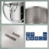 Kela lonac s poklopcem Flavoria, 8 l, nehrđajući čelik 18/10, srebrna | shoptok.hr