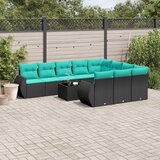  11-dijelni vrtni set s jastucima crni poliratan | shoptok.hr