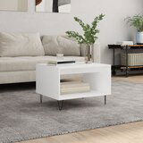vidaXL Klubska mizica bela 60x50x40 cm inženirski les | Shoptok.si