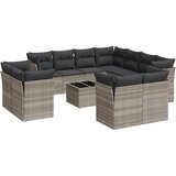  12-dijelni set vrtnih sofa poliratan s jastucima svijetlosivi | shoptok.hr