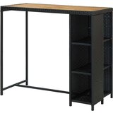  Barski stol sa stalkom za pohranu crni 120x60x110 cm poliratan | shoptok.hr