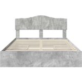  Postelja s shranjevanjem z vzglavjem Betonsko siva 150 x 200 cm, (5000106081) | Shoptok.si