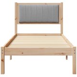  Krevetni okvir s tapiciranim uzglavljem Svijetlo siva Smeđa 75 x 190 cm | shoptok.hr