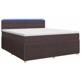  Boxspring krevet s madracem Tamno smeđa 160 x 200 cm Tkanina - Tamno smeđa 160 x 200 cm Dizajn linija | shoptok.hr