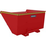eurokraft pro Prekucni zaboj s kotalnim mehanizmom, prostornina 2,1 m³, DxŠxV 1720 x 1870 x 1103 mm, rdeč | Shoptok.si