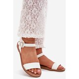 Boto Women's sandals on flat heel eco leather white Kivara | ePonuda.com