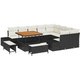  Sjedeća garnitura za vrt 12 kom. Crna poliratan 319 x 234 x 85 cm | Shoptok.si