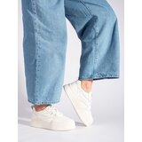 Shelvt White women's sneakers with a high sole | Shoptok.si