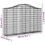  Lučne gabionske košare 13kom 200x30x120/140cm pocinčano željezo | shoptok.hr