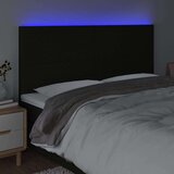 vidaXL LED posteljno vzglavje črno 180x5x118/128 cm blago | Shoptok.si