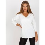 Fashion Hunters Ecru casual blouse with 3/4 sleeves RUE PARIS | shoptok.hr