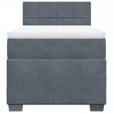 Box spring krevet s madracem tamnosivi 100x200 cm baršunasti | shoptok.hr