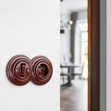  Kliklap - Retro jednopolni prekidač br. 1 i utičnica 230V sa okvirom, braon | Eponuda.com