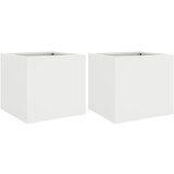 Maison Chic Cvetlično korito - Cvetlični Lonec 2 kosa belo 32x30x29 cm jeklo, (21788701) Cene