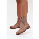 S. BARSKI Women's Flat Heeled Ankle Boots with Openwork Pattern S.Барски | ePonuda.com