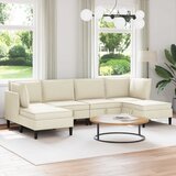  Set namještaja za dnevni boravak 6 pcs Krem Tkanina | shoptok.hr