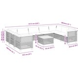  10-dijelni set vrtnih sofa s jastucima crni od poliratana Crna 55 x 55 x 36 cm | Shoptok.si
