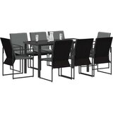 Vrtni set za objed 9 pcs Crna i antracit 160 x 80 x 73 cm | shoptok.hr