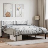  Metalni okvir za krevet s uzglavljem crni 160x200 cm | shoptok.hr