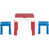 Curver sto dečiji Constructable sa dve stolice set, crvena/plava/bela CU 227497 Cene