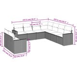  9-dijelni set vrtnih sofa s jastucima bež od poliratana | shoptok.hr