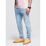 Ombre Men's denim joggers with asymmetrical stitching - blue | shoptok.hr