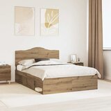  Krevetna konstrukcija Umjetnička hrastovina 150 x 200 cm | shoptok.hr