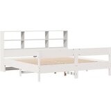 vidaXL Knjižna postelja brez vzmetnice bela 180x200 cm trdna borovina | Shoptok.si