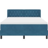 vidaXL Box Spring postelja z vzmetnico temno modra 160x200 cm žamet | Shoptok.si