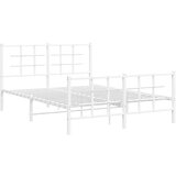 Metalni okvir kreveta uzglavlje i podnožje bijeli 135 x 190 cm | shoptok.hr