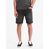 Ombre Men's shorts with elastic waistband and wash effect - black | Shoptok.si