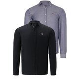 Dewberry DUAL SET G674 MENS SHIRT-BLACK-DENIM BLUE cijene