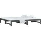  Izvlečna dnevna postelja siva 2x(90x200) cm trdna borovina, (20643911) | Shoptok.si