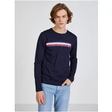 Tommy Hilfiger Sliced Bar Majica Modra