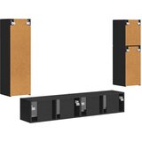  Set TV komoda Zidne 4 pcs Crna Konstruirano drvo | shoptok.hr