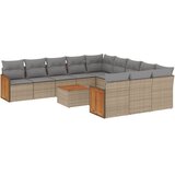  12-dijelni set vrtnih sofa od poliratana s jastucima bež | shoptok.hr