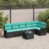  Sjedeća garnitura za vrt 6 kom. Crna poliratan 297,5 x 132,5 x 69 cm | shoptok.hr