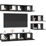  Set TV komoda 6 kom. Crni hrast Konstruirano drvo | shoptok.hr