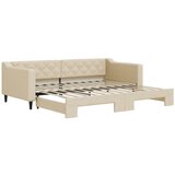 vidaXL Izvlečna dnevna postelja krem 90x200 cm blago, (20936751) Cene