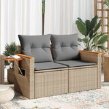 Maison Chic Vrtni kavč - Zunanji kavč z blazinami 2-sedežni bež poli ratan, (22043556) | Shoptok.si