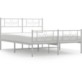  Metalni okvir kreveta uzglavlje i podnožje bijeli 120x200 cm | shoptok.hr