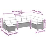  Kavčna garnitura z blazino 8 pcs Črna poli ratan, (5000154203) | Shoptok.si