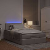  Otomanski krevet madracem i LED Taupe 120x190 cm tkanina | Eponuda.com
