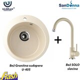  Granitna sudopera okrugla BEŽ i Slavina - SanDonna i ULGRAN U-405-328 | Eponuda.com