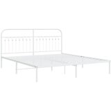  Metalni okvir za krevet s uzglavljem bijeli 183x213 cm | shoptok.hr